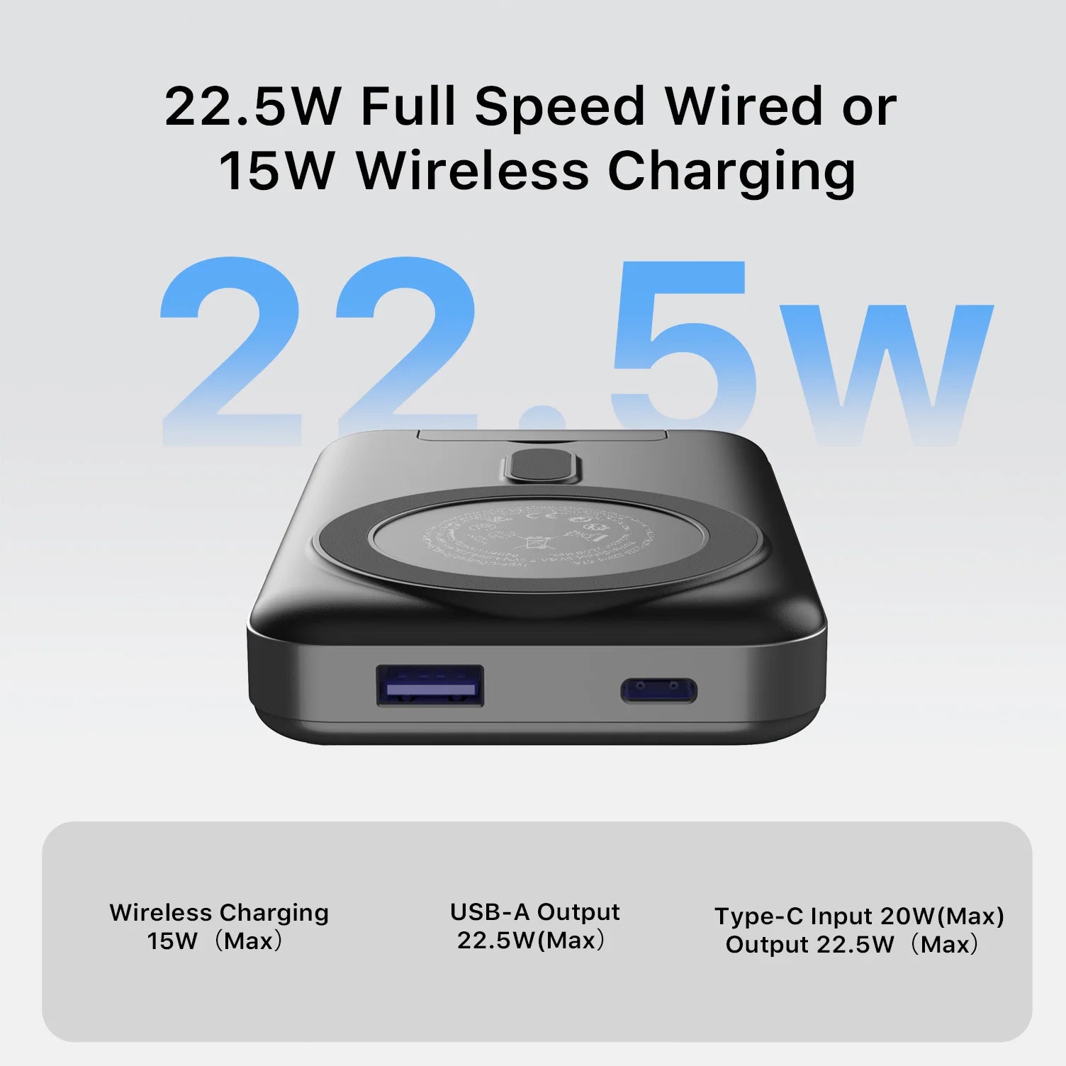 10000mAh Power Bank Magnetic, JUOVI 22.5W Wireless Portable Charger, Fast Charge Battery Pack for iPhone 17/16/15/14/13 Series